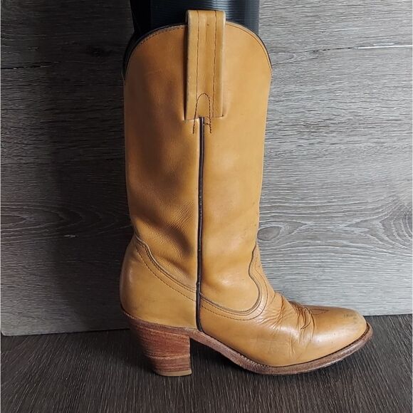 Vintage Frye Heeled Pull On Western Cowboy Boots Size 5.5B - Picture 13 of 14